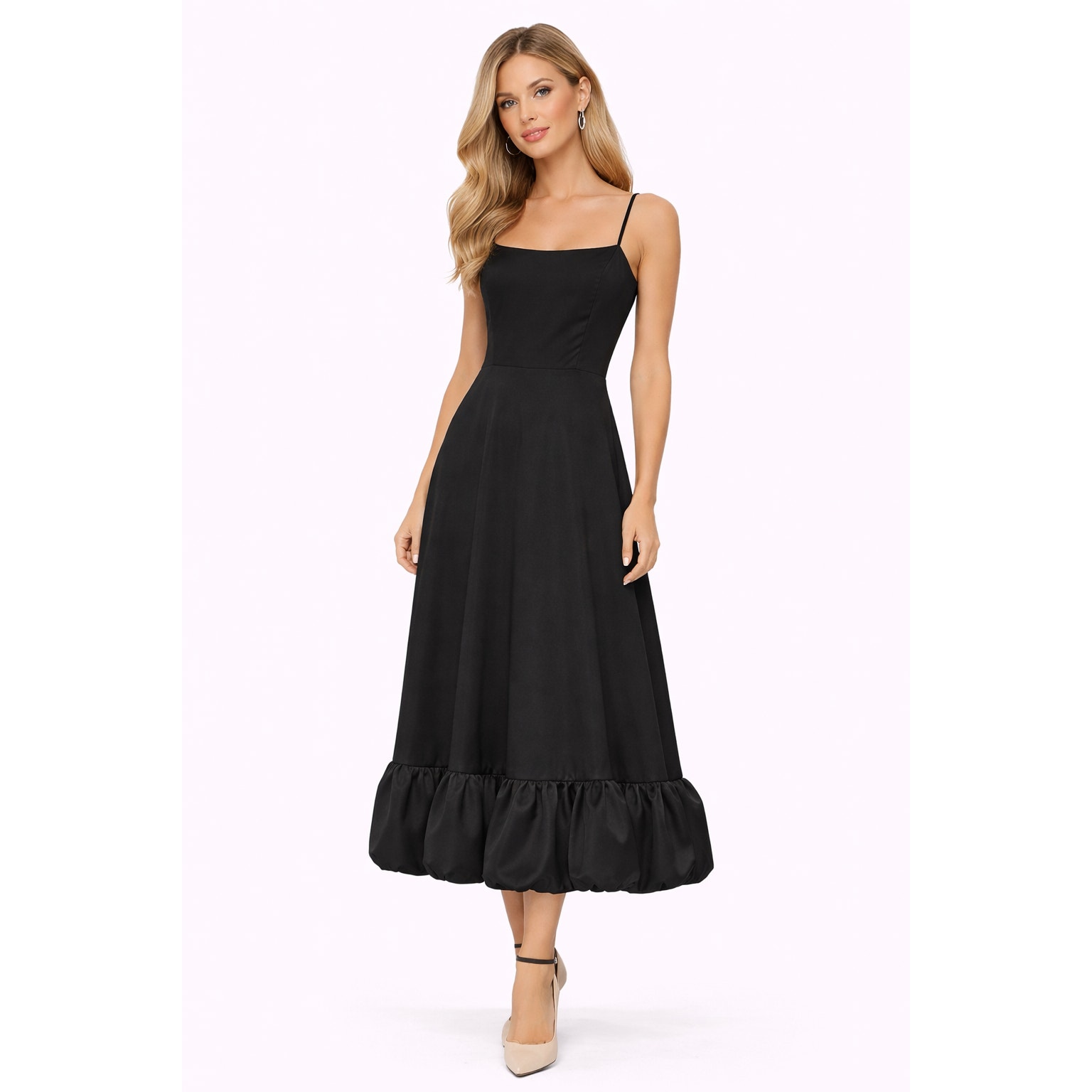 Anine Bing Harlow Midi Dress In Black Euc Size Small